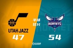 半场数据-小桥14分小乔治11分黄蜂54-47领先爵士