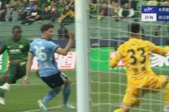 国安1-0浙江，法比奥半转身破门，赛季5轮3球！