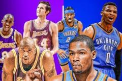 NBA历史上仅两支球队拥有三位得分王：湖人与雷霆