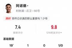 阿诺德替补建功1解1抢评分7.4