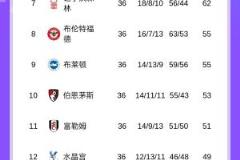 争五战火再升级！英超积分榜：纽卡、切尔西、维拉同积66分，曼城65分